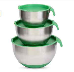 6-Piece Stainless Steel Mixing Bowl Set with PE Lid